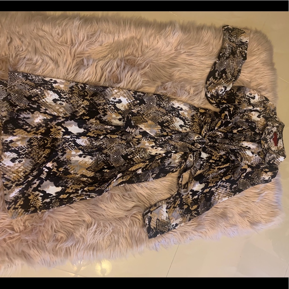 Women’s python print button down dress